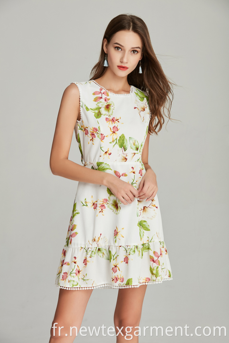 printed polyester crepe dress